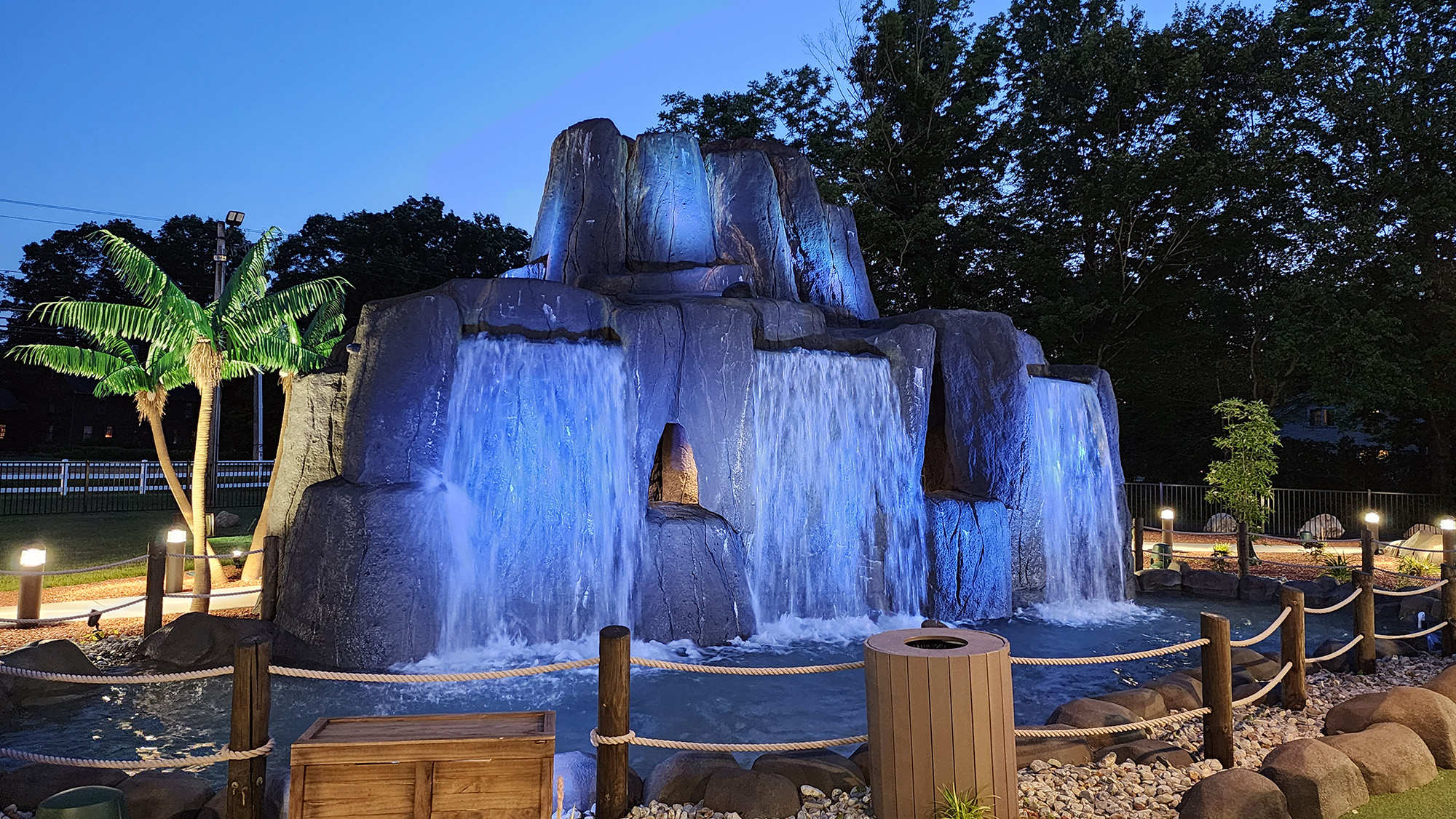 waterfall at night