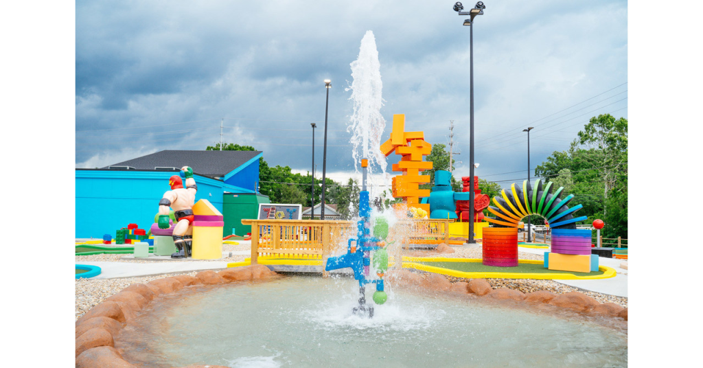 toy box mini golf fountain